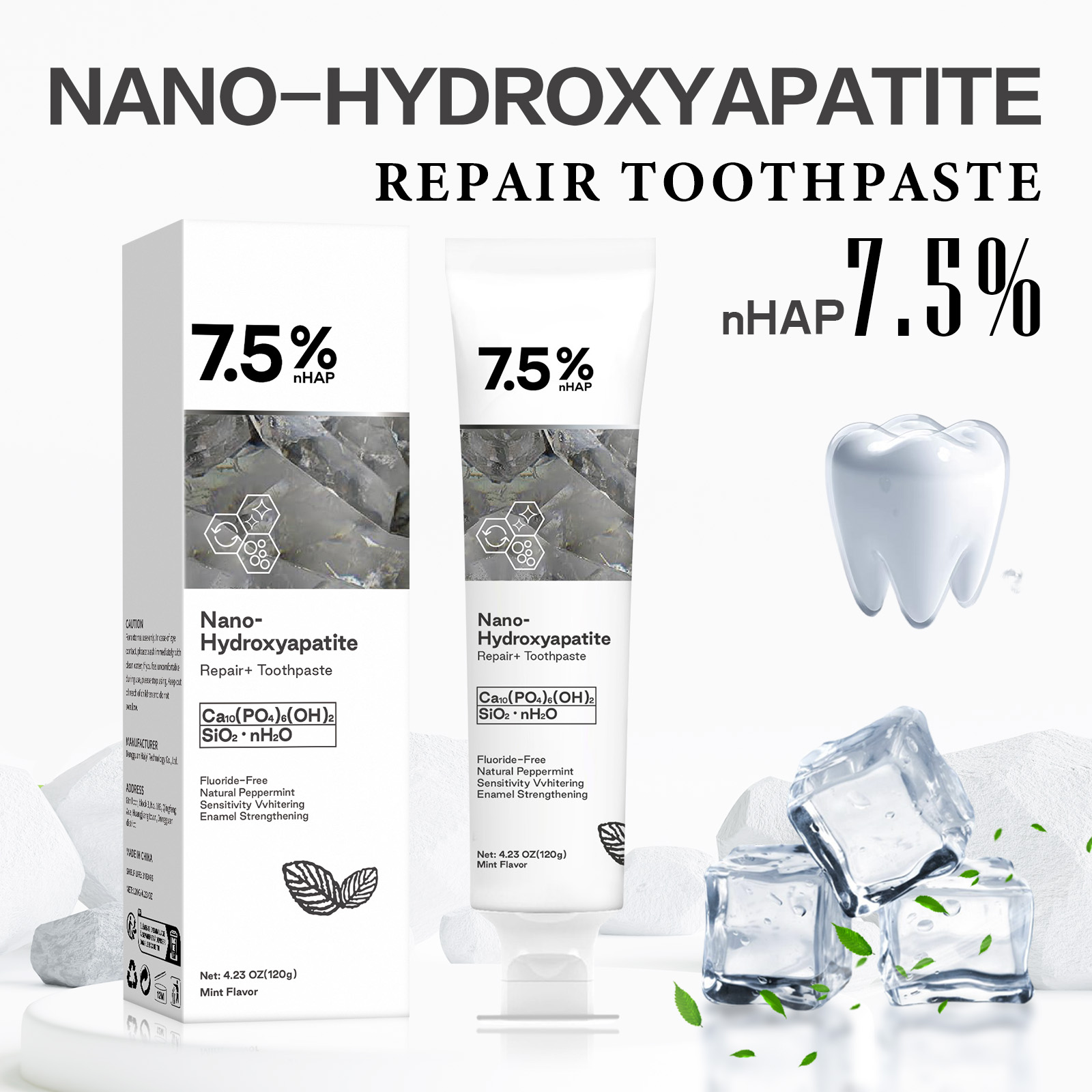 Teeth Whitening Toothpaste - Nano Hydroxyapatite Toothpaste Remover Coffee Tea