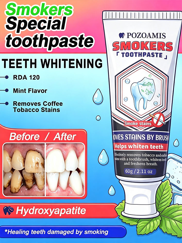 Teeth Whitening Toothpaste - POZOAMIS 30% Hydroxyapatite Toothpaste, For Home