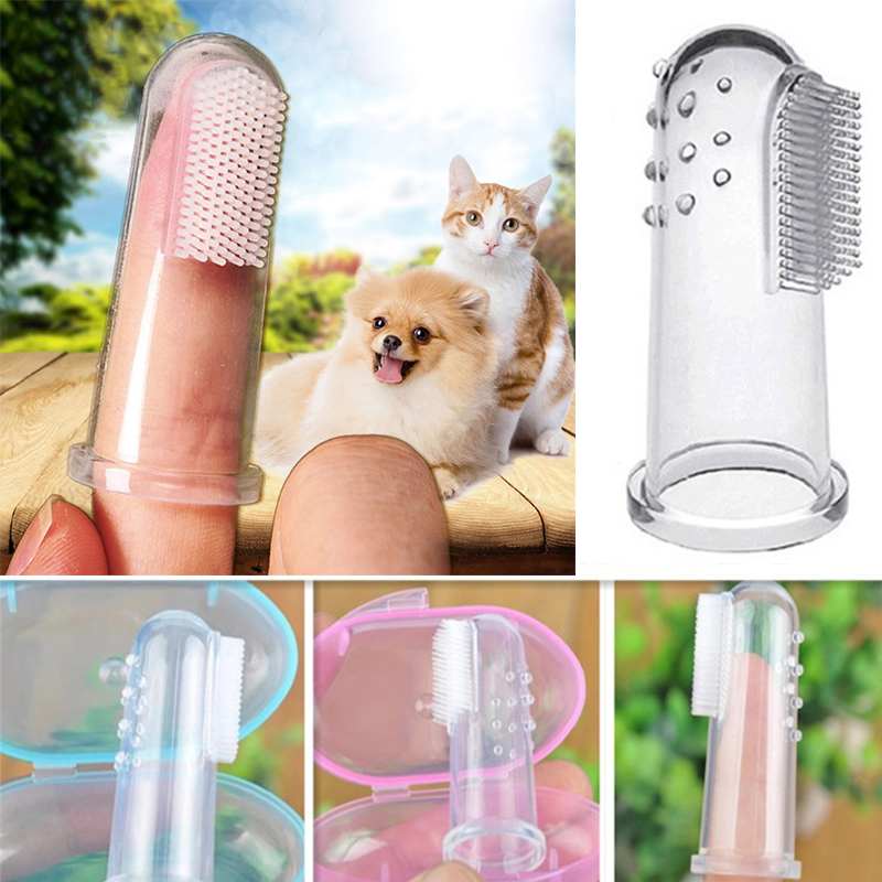 Teeth Whitening Brush - Silicone Pet Finger Toothbrush Super Soft